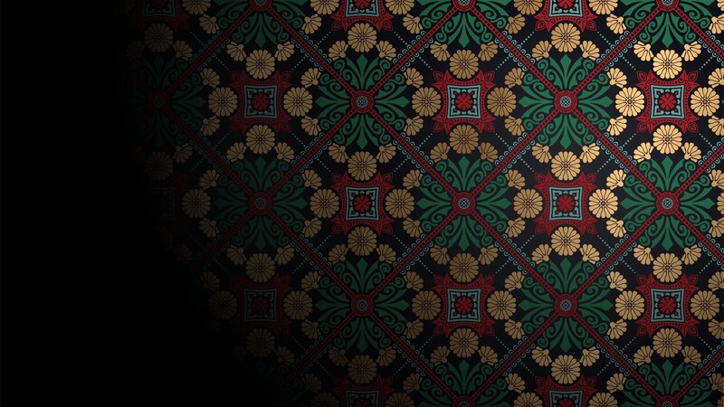 Geometric Floral Pattern — Green, Ornate