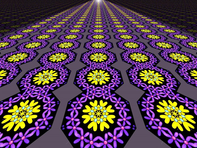 Geometric Floral Pattern — Purple