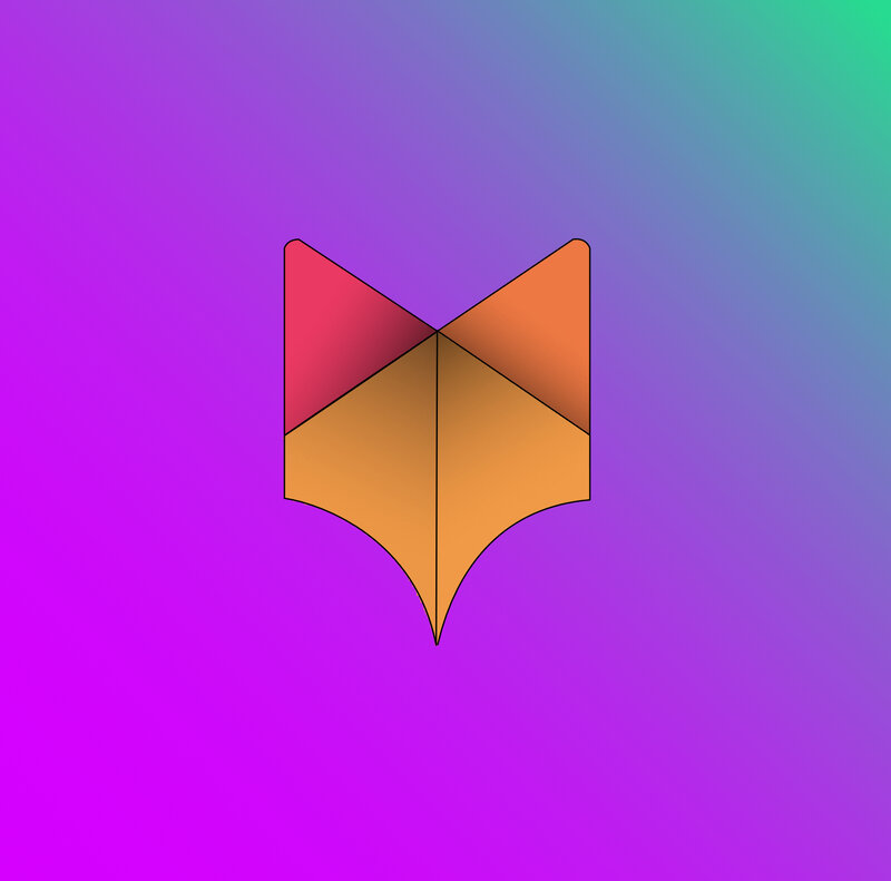 Geometric Fox Head — Purple, Vibrant