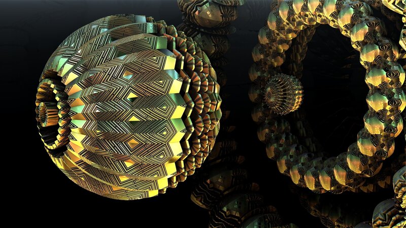 Geometric fractal art spheres