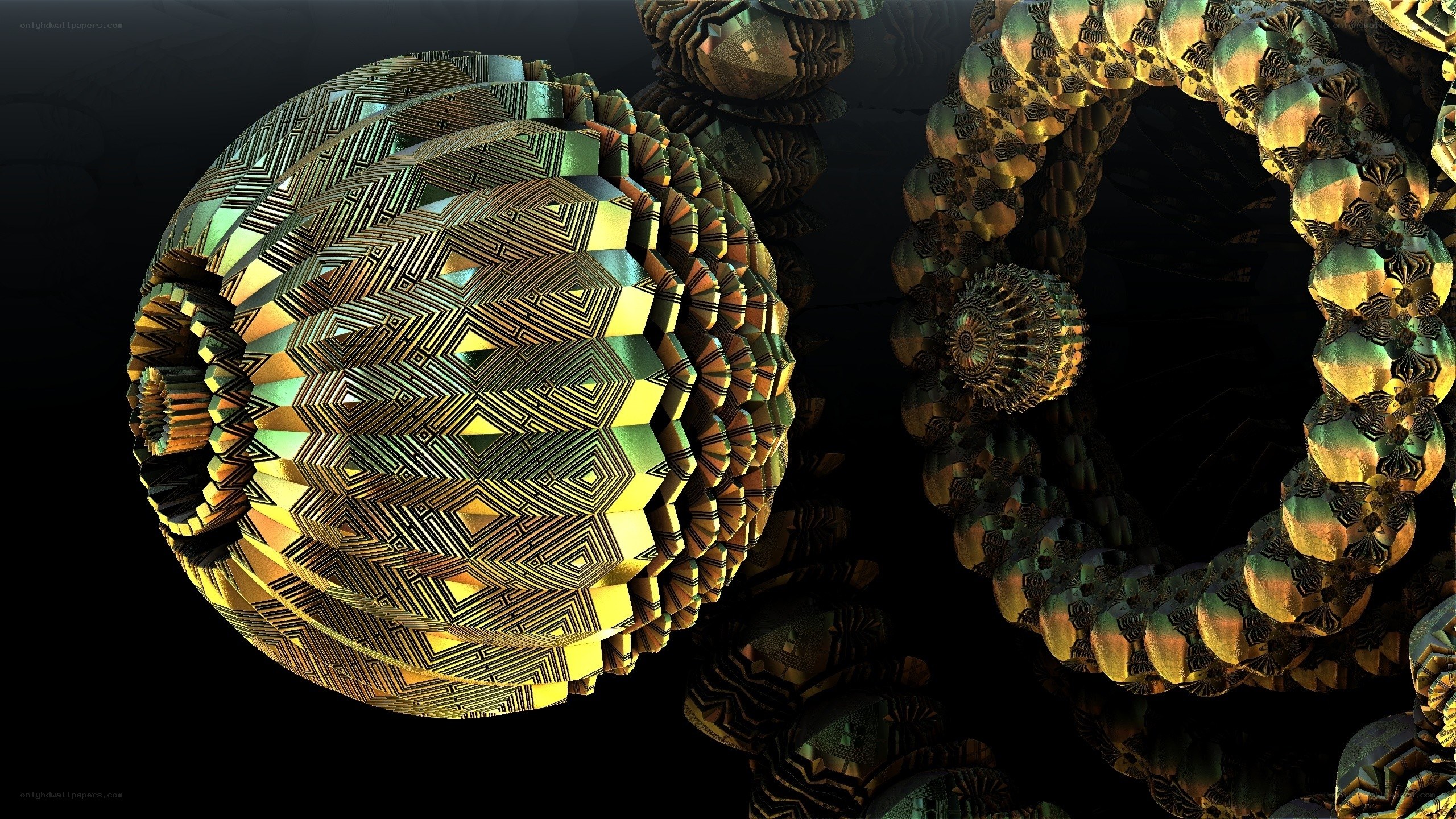 Geometric fractal art spheres