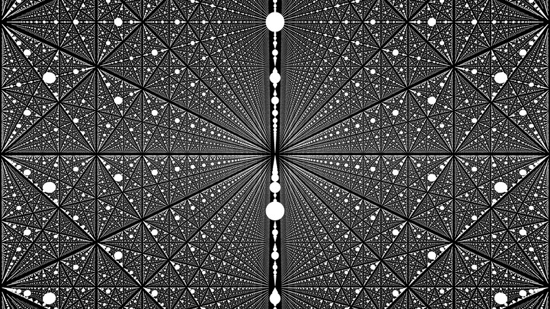 Geometric Fractal Pattern — Black, Calm