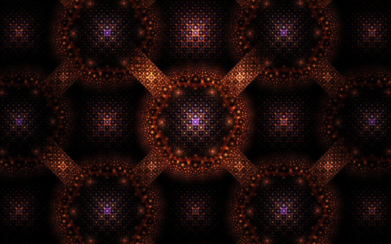 Geometric Fractal Pattern — Black, Hypnotic, Digital Art, Hexagons