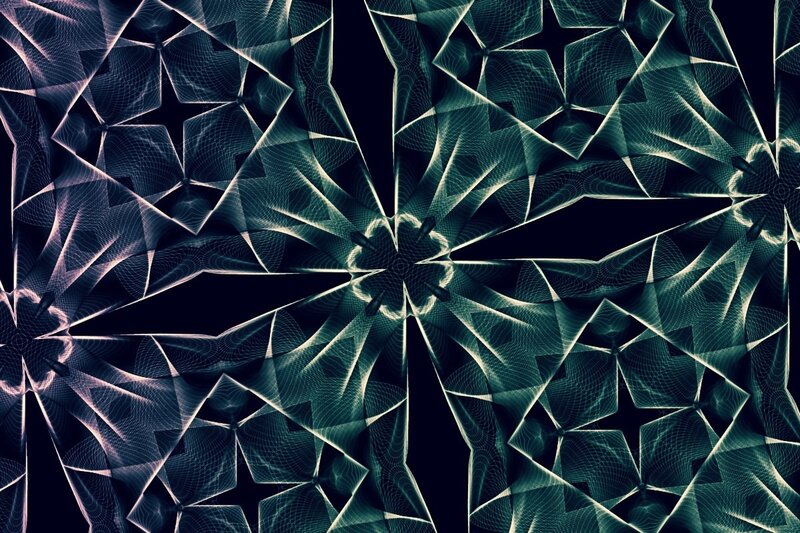 Geometric Fractal Pattern — Black, Hypnotic