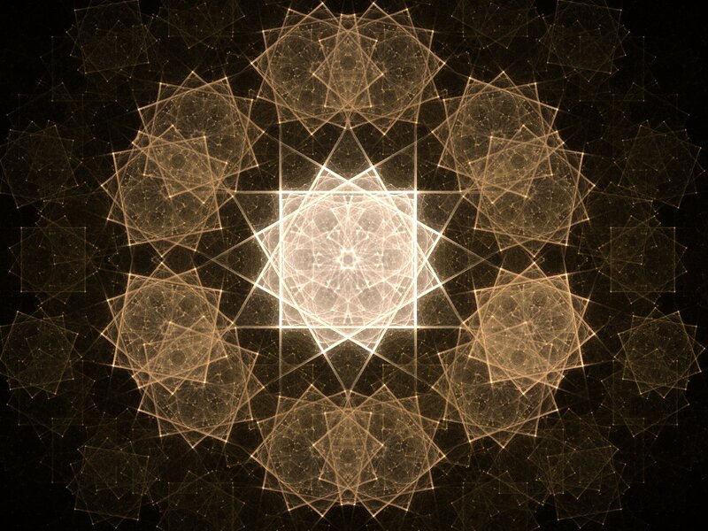 Geometric Fractal Pattern — Black