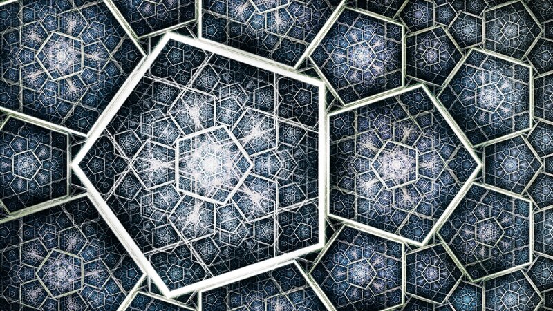 Geometric Fractal Pattern — Blue