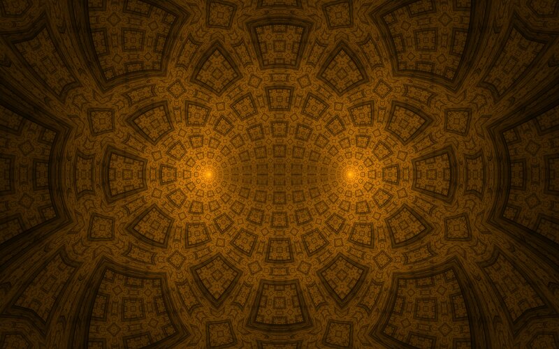 Geometric Fractal Pattern — Brown