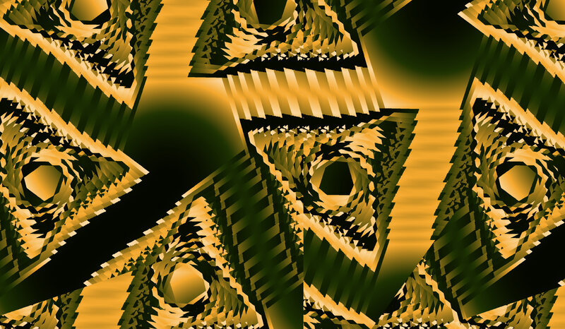 Geometric Fractal Pattern — Gold, Dramatic