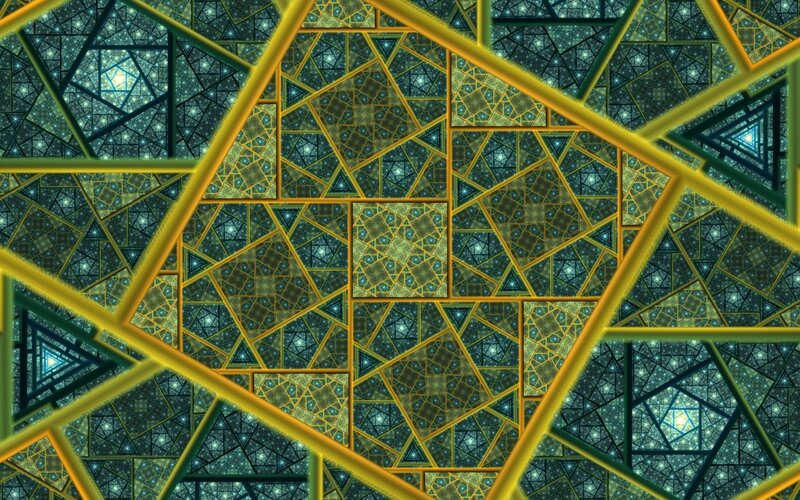 Geometric Fractal Pattern — Gold