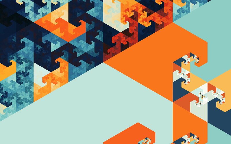 Geometric Fractal Pattern — Orange, Calm