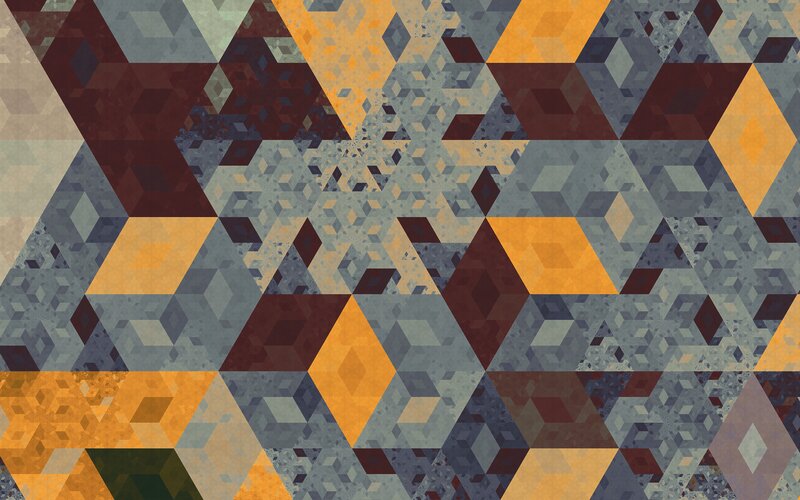Geometric Fractal Pattern — Orange