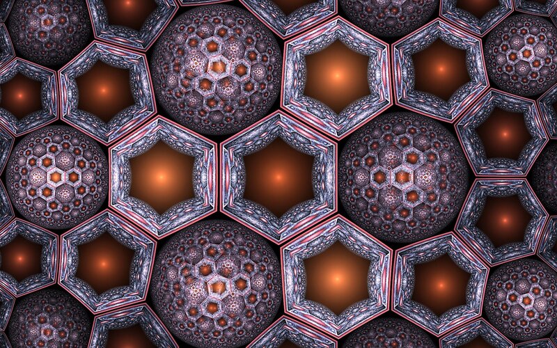 Geometric Fractal Pattern — Purple, Hypnotic, Digital Art