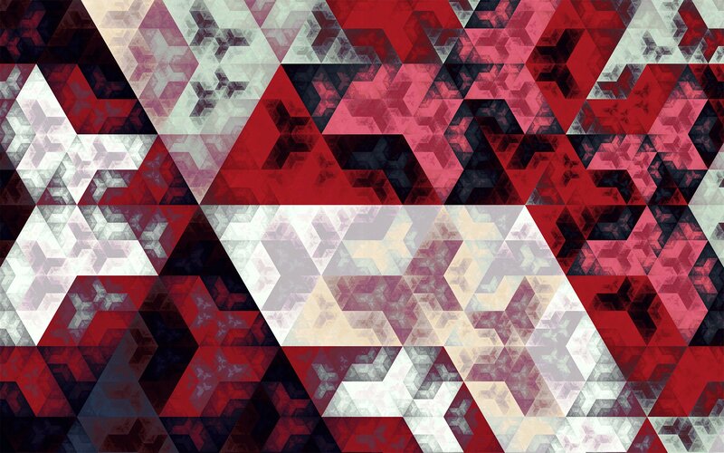 Geometric Fractal Pattern — Red, Complex