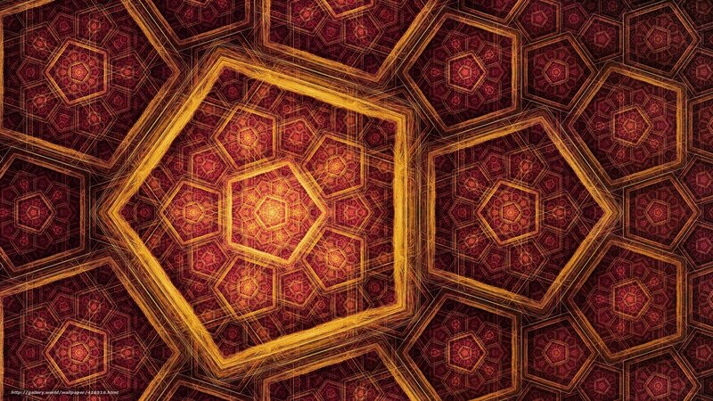 Geometric Fractal Pattern — Red