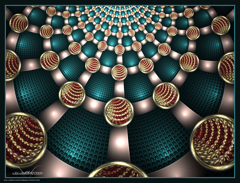Geometric Fractal Pattern — Teal