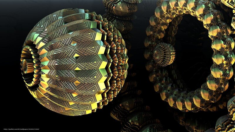Geometric Fractal Spheres — Gold