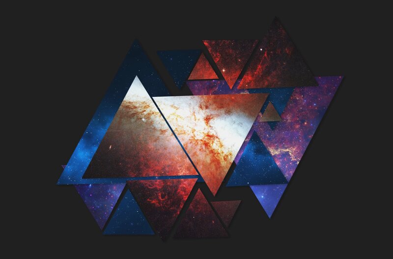 Geometric Galaxy Pattern — Black