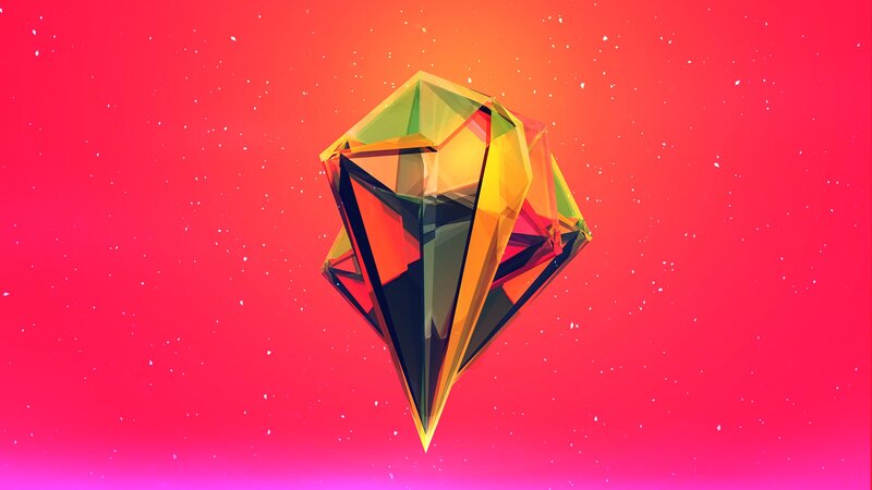Geometric Gemstone — Red