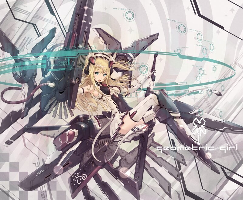 geometric girl anime art
