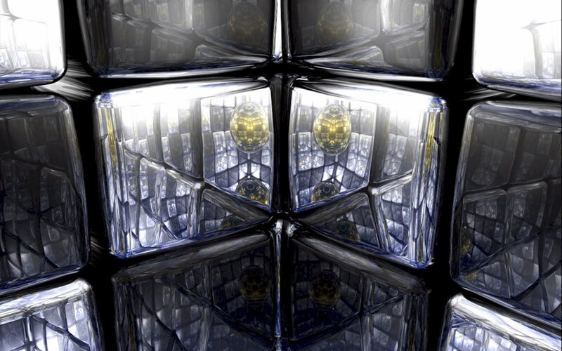 geometric glass cube pattern