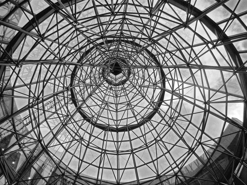 Geometric glass dome ceiling