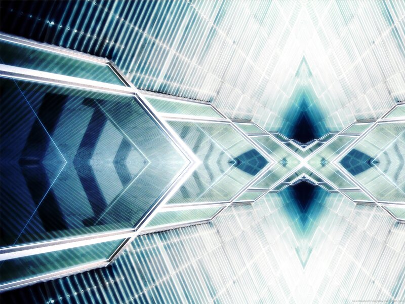 Geometric Glass Structure — Blue