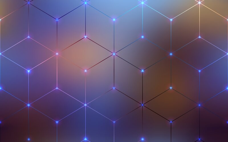 Geometric Grid Pattern — Blue, Futuristic