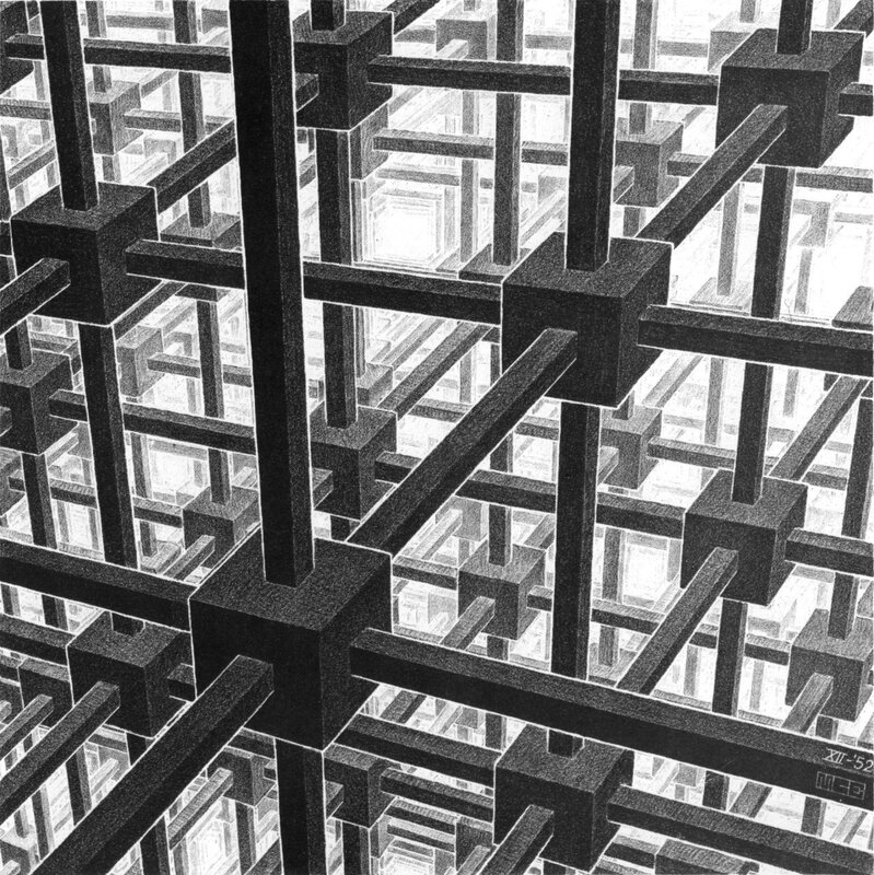 Geometric Grid Structure — Black