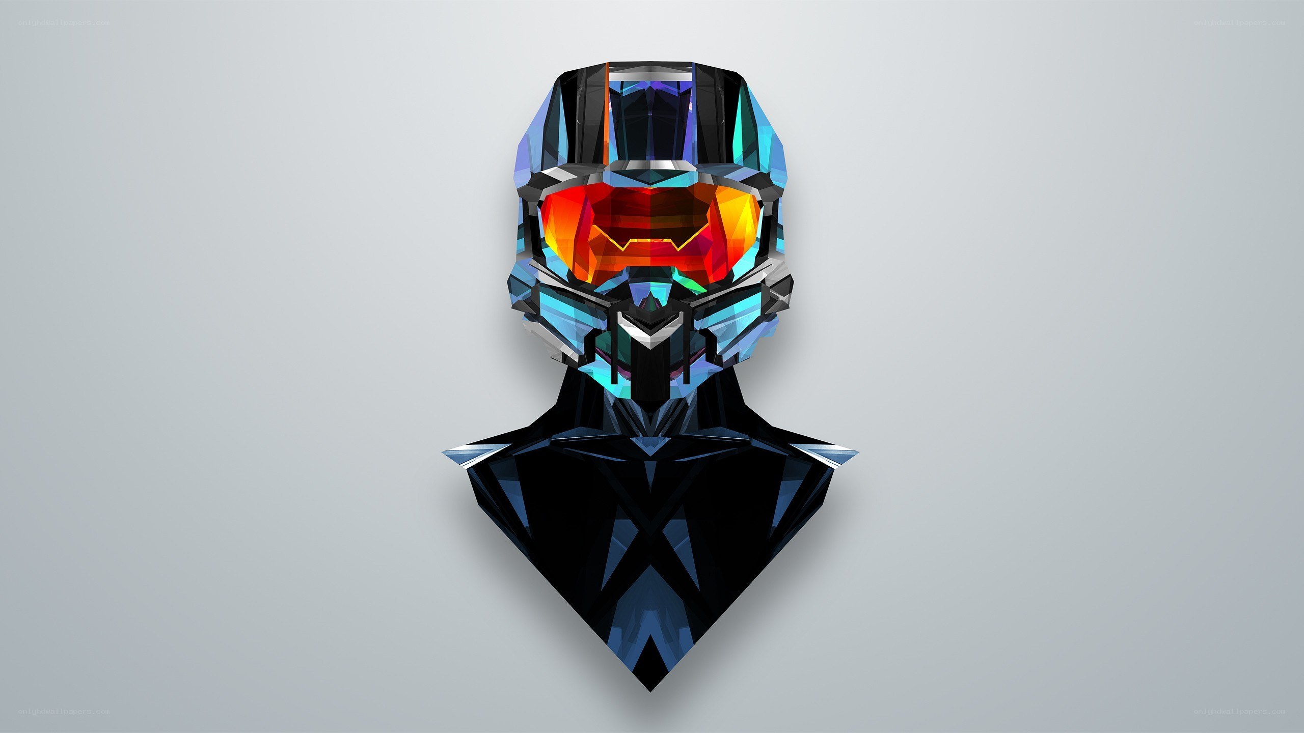geometric helmet portrait