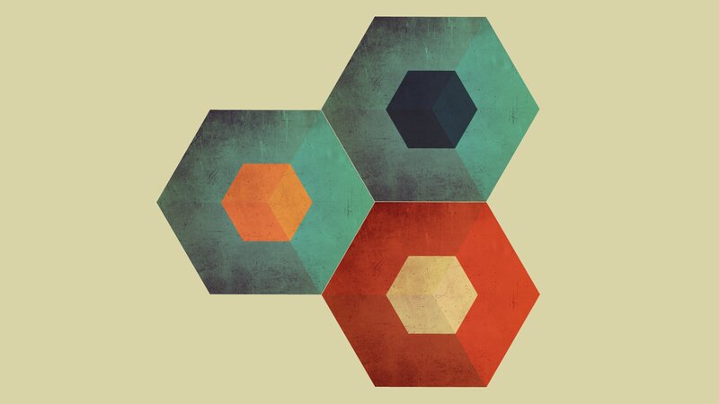 Geometric Hexagon Pattern — Green