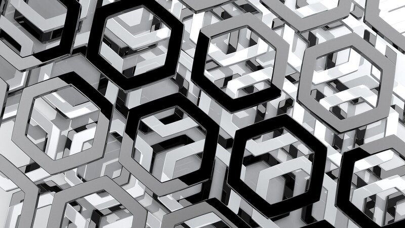 Geometric Hexagonal Pattern — Black, Abstract
