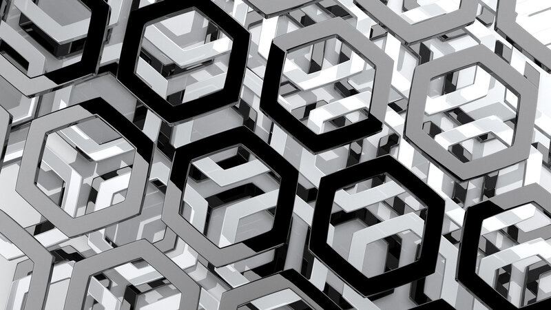 Geometric Hexagonal Pattern — Black