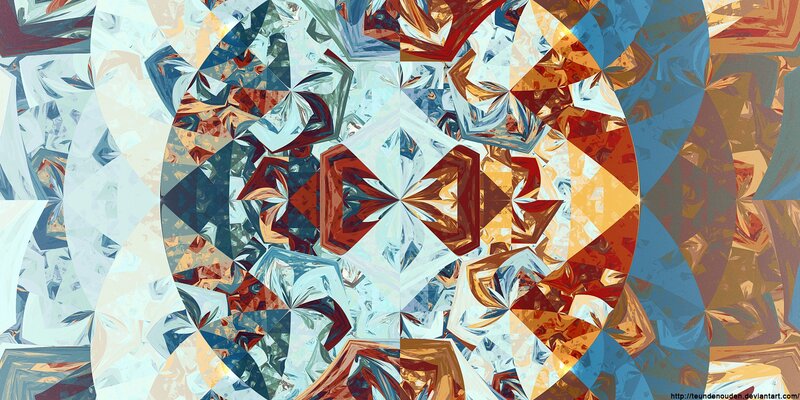Geometric Kaleidoscopic Pattern — Blue, Hypnotic