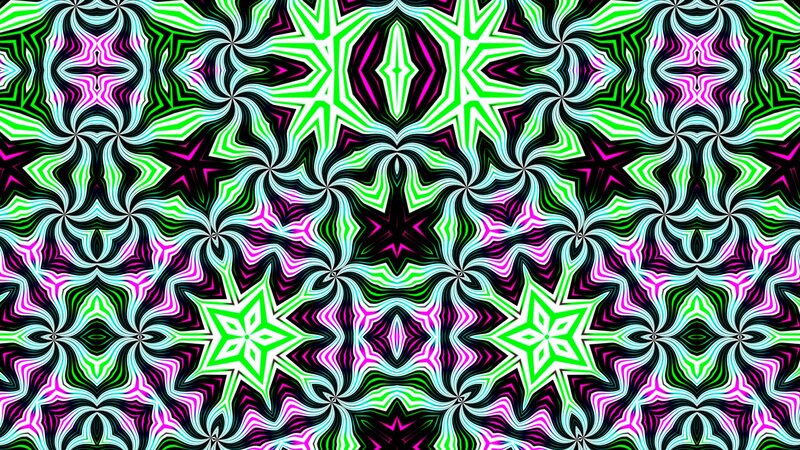 Geometric Kaleidoscopic Pattern — Green, Hypnotic