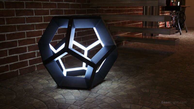 Geometric Lamp on Floor