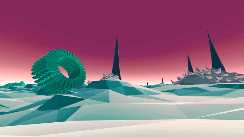 Geometric Landscape — Pink