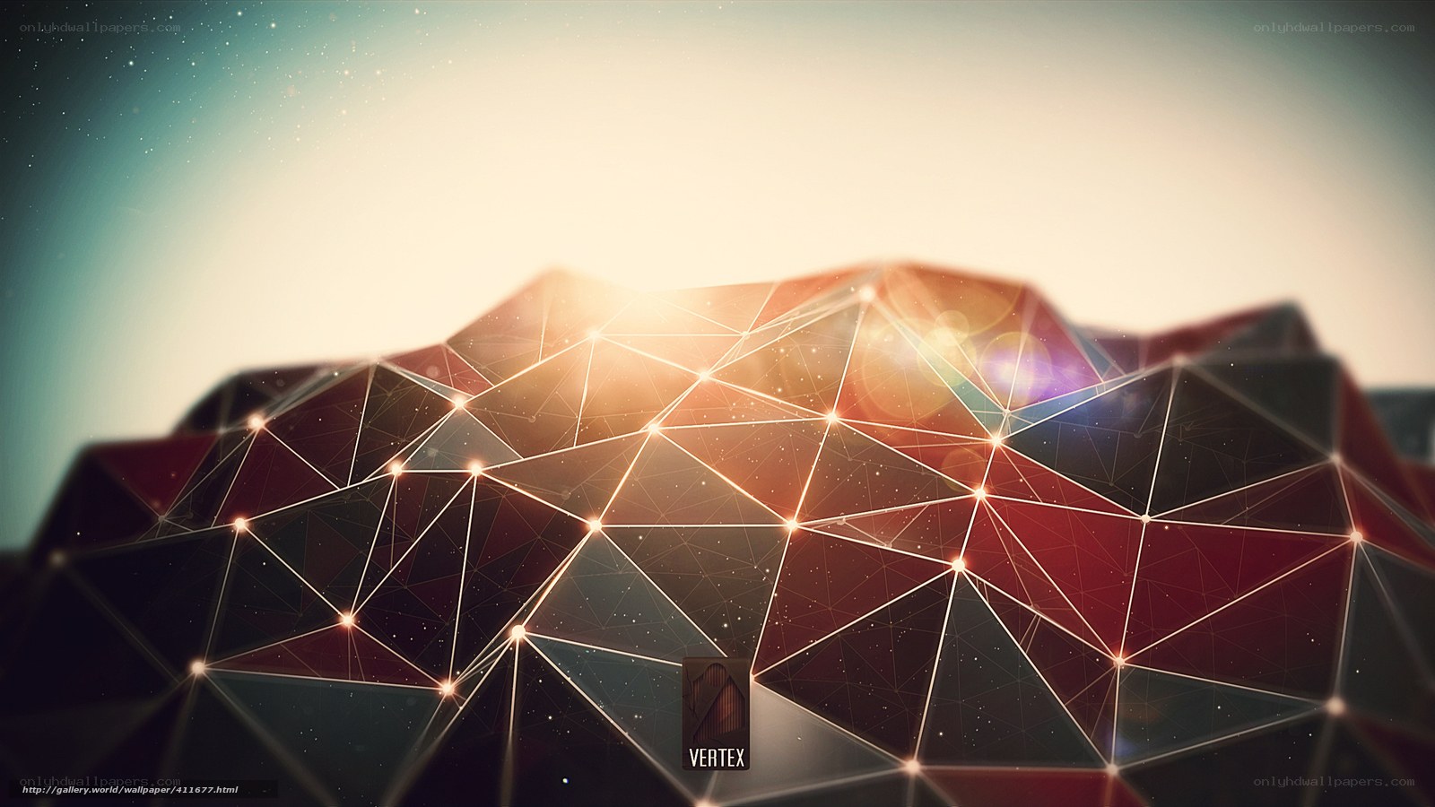geometric landscape with glowing vertices