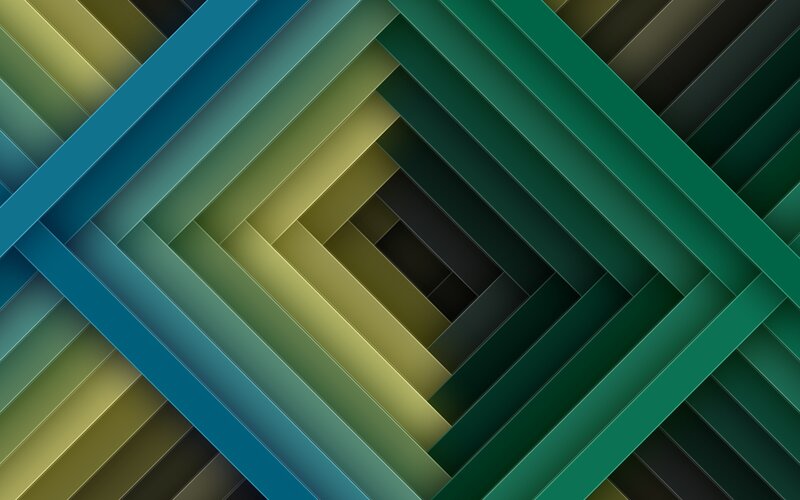Geometric Layered Pattern — Green
