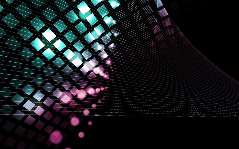 Geometric Light Pattern — Black, Dynamic, Digital Art