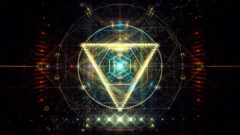 Geometric Light Pattern — Black