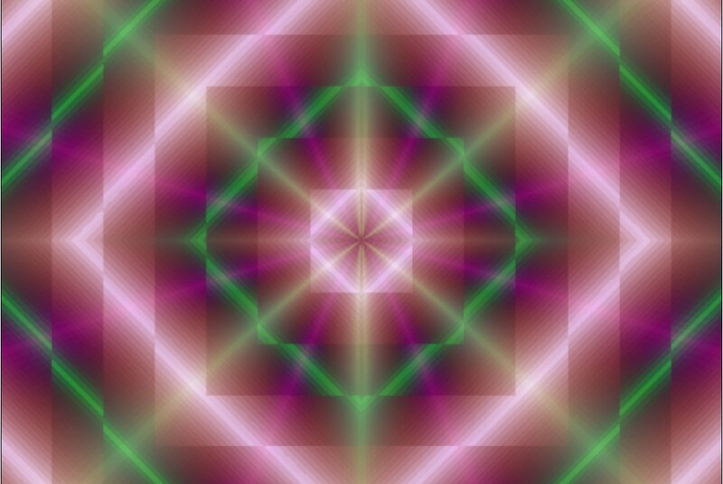 Geometric Light Pattern — Green, Hypnotic