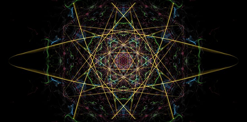 Geometric Light Pattern — Yellow