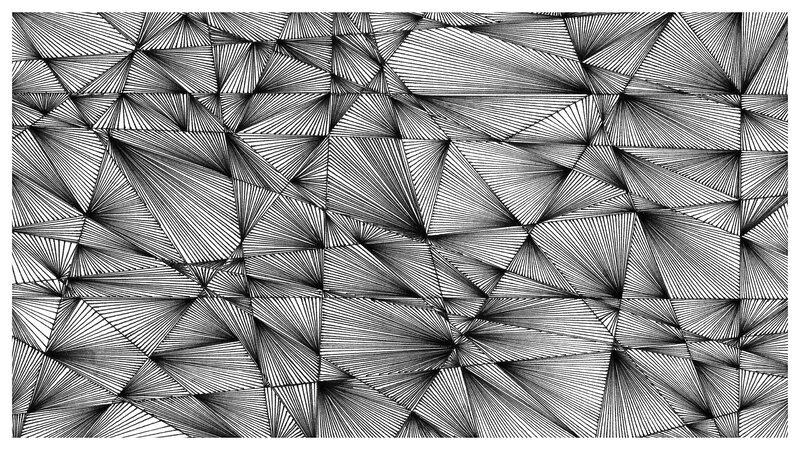 Geometric Line Pattern — Black, Calm