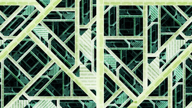 Geometric Line Pattern — Green