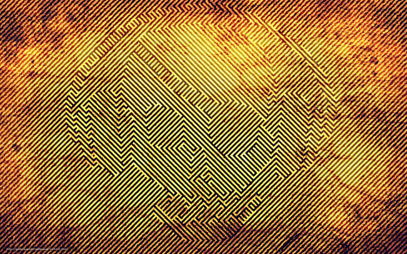 Geometric Line Pattern — Yellow