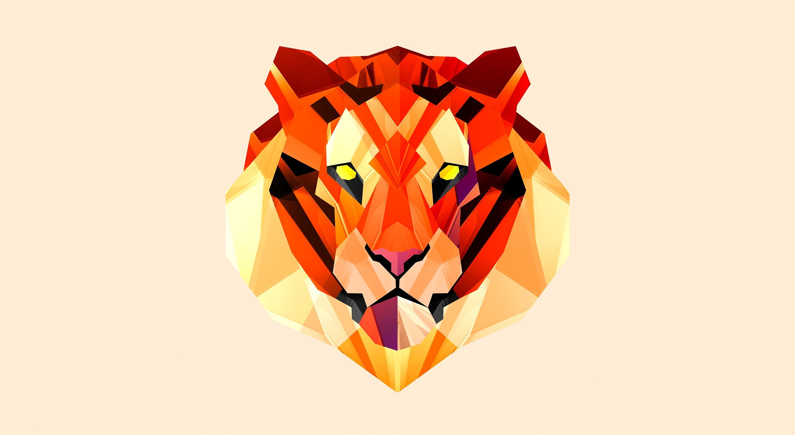 geometric lion head art