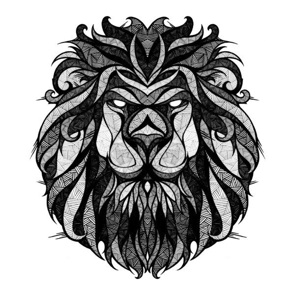 geometric lion head design
