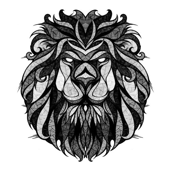 geometric lion head design