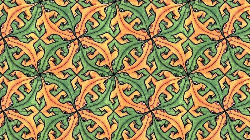 Geometric Lizard Pattern — Green