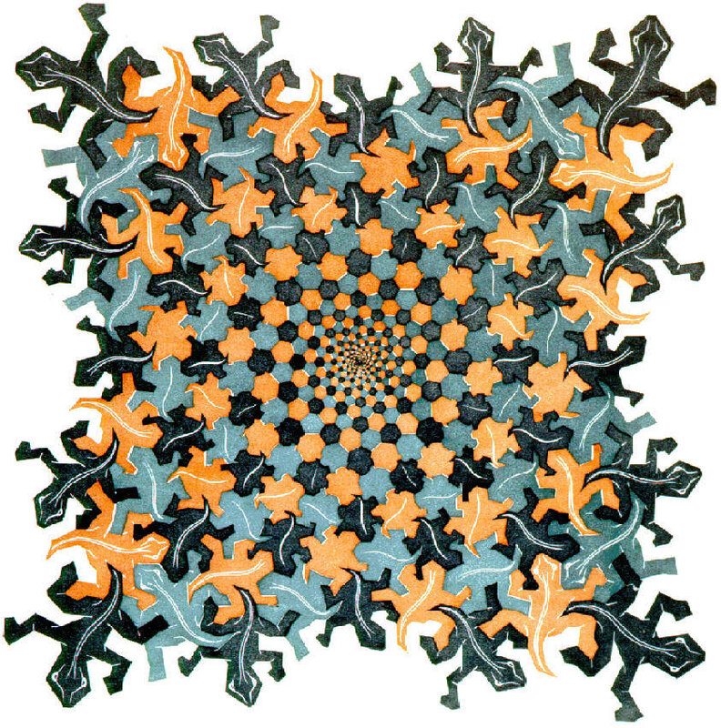 Geometric Lizard Pattern — Orange